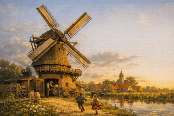 De oude molen van het dorp